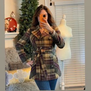 Maria vintage plaid coat